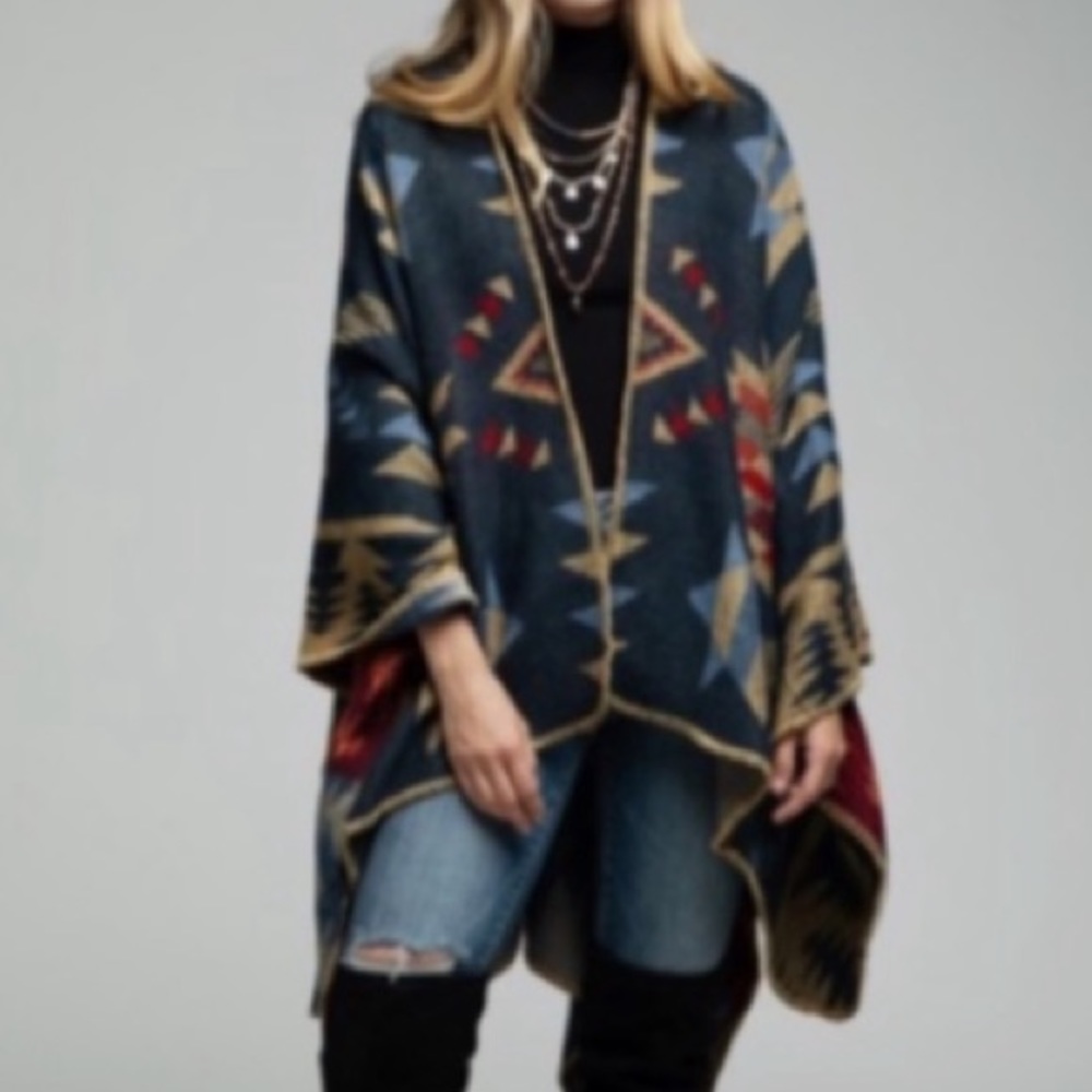 Aztec Tribal Western Blanket Cardigan